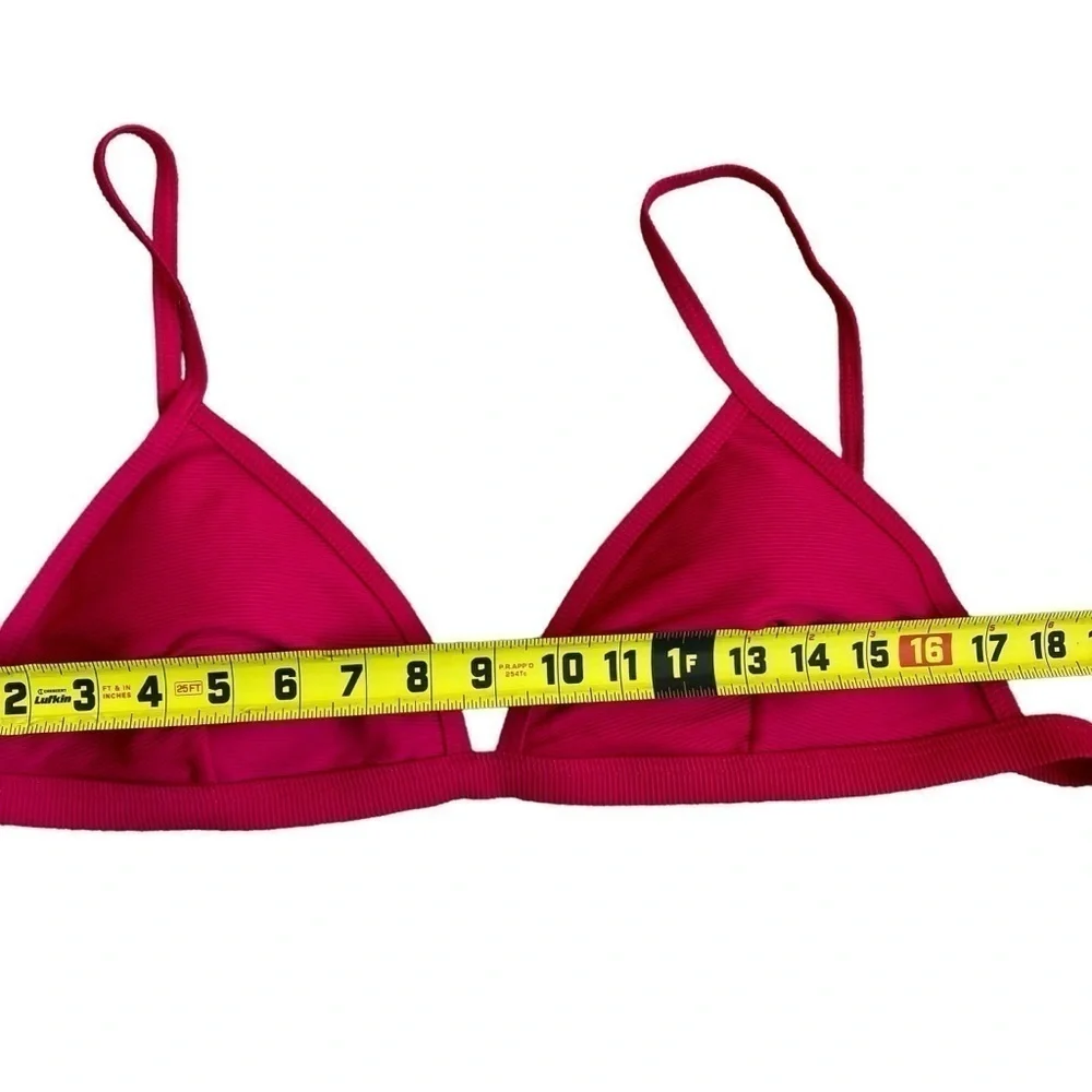 NWT J. Crew Ribbed Triangle Bikini Top Wild Hibiscus Pink Sz XXL
